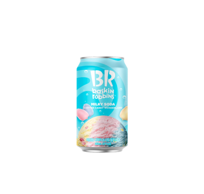 BR Cotton Candy Wonderland Milky Soda 350ml (South Korea)