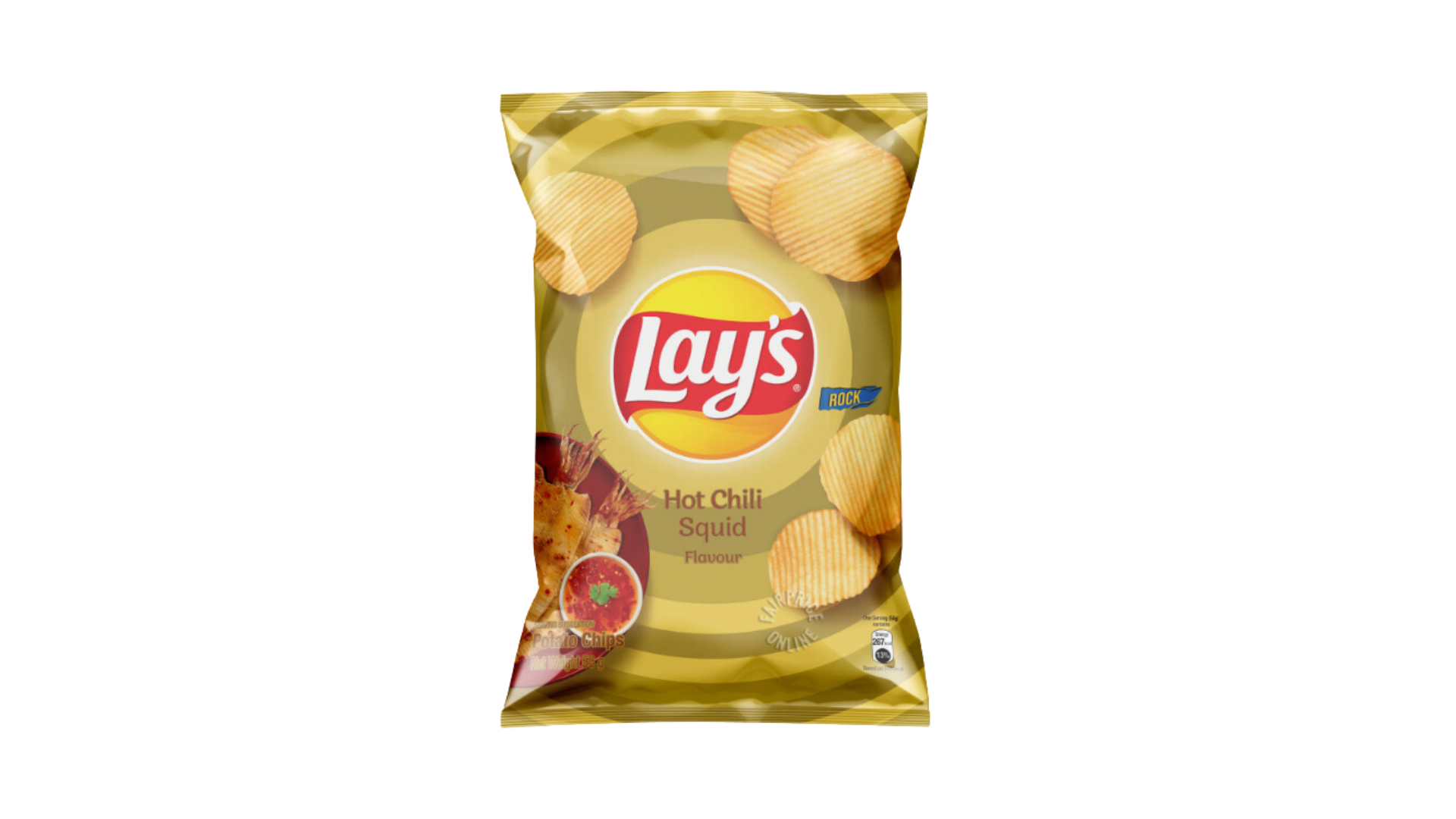 Lay's Hot Chili Squid flavor chips from Thailand